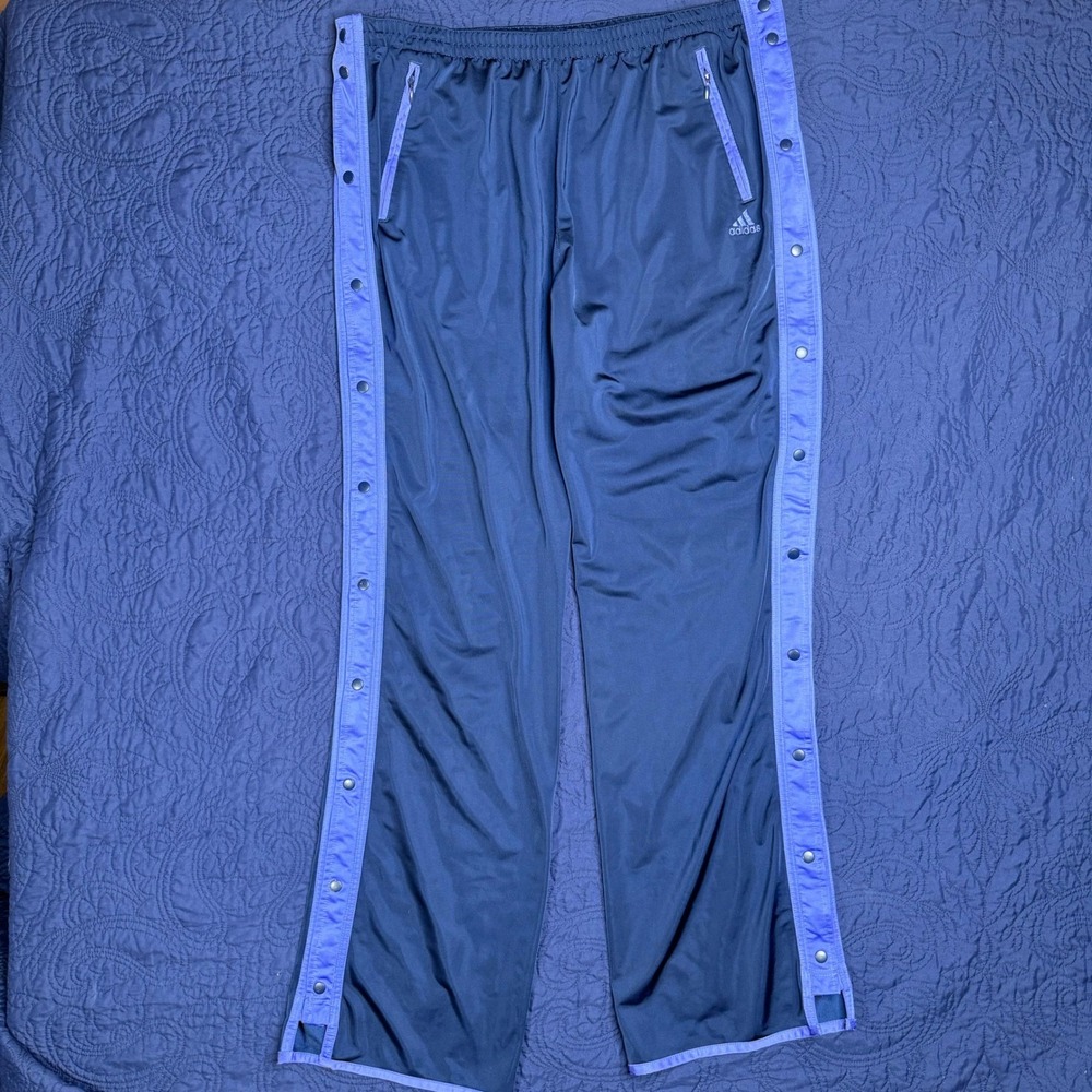 Y2K Adidas Adibreak Snap Track Pants Mens XL Navy Blue Breakaway Joggers